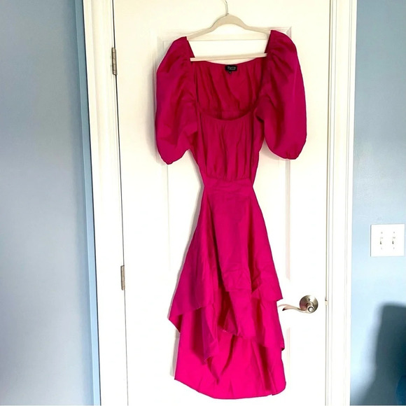 Eloquii Dresses & Skirts - New! Eloquii Pink puff sleeve cutout open back Dress Size 20 18111